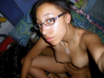 Cute girlfriend spreding